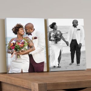 a couple of pictures on a table