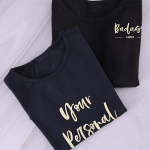 a black and blue t-shirts